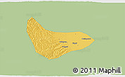 Savanna Style 3D Map of Xiaoyi, single color outside