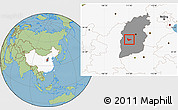 Savanna Style Location Map of Xiaoyi, highlighted country, highlighted parent region