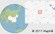 Savanna Style Location Map of Xiaoyi, highlighted country