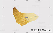 Physical Map of Xiaoyi, cropped outside