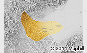 Physical Map of Xiaoyi, lighten, desaturated