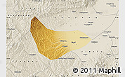 Physical Map of Xiaoyi, shaded relief outside