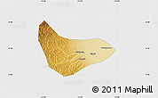 Physical Map of Xiaoyi, single color outside