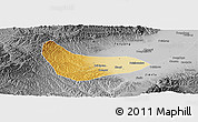 Physical Panoramic Map of Xiaoyi, desaturated