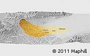 Physical Panoramic Map of Xiaoyi, lighten, desaturated