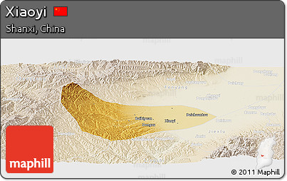 Physical Panoramic Map of Xiaoyi, lighten