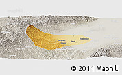 Physical Panoramic Map of Xiaoyi, lighten, semi-desaturated