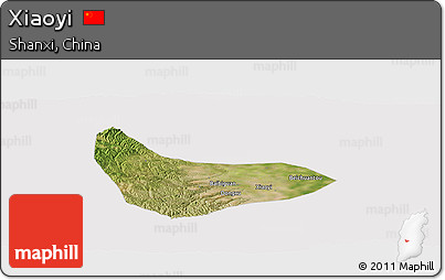 Satellite Panoramic Map of Xiaoyi, cropped outside