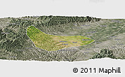 Satellite Panoramic Map of Xiaoyi, semi-desaturated