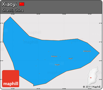 Political Simple Map of Xiaoyi, cropped outside