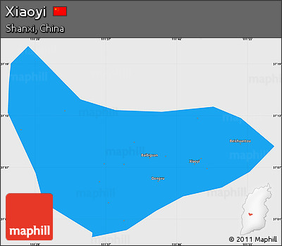 Political Simple Map of Xiaoyi, single color outside