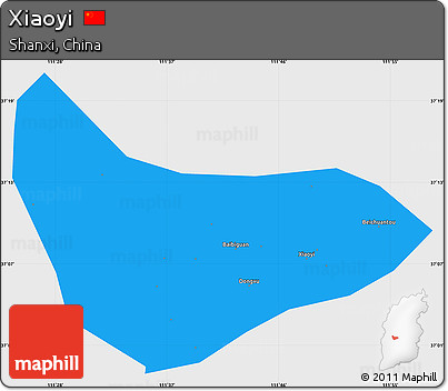 Political Simple Map of Xiaoyi, single color outside