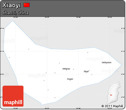 Silver Style Simple Map of Xiaoyi, single color outside