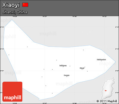 Silver Style Simple Map of Xiaoyi, single color outside