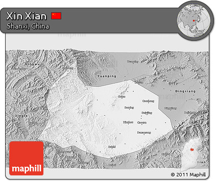 Gray 3D Map of Xin Xian