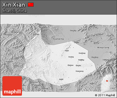 Gray 3D Map of Xin Xian