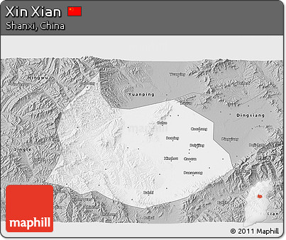 Gray 3D Map of Xin Xian