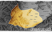 Physical 3D Map of Xin Xian, darken, desaturated