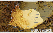 Physical 3D Map of Xin Xian, darken