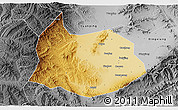 Physical 3D Map of Xin Xian, desaturated