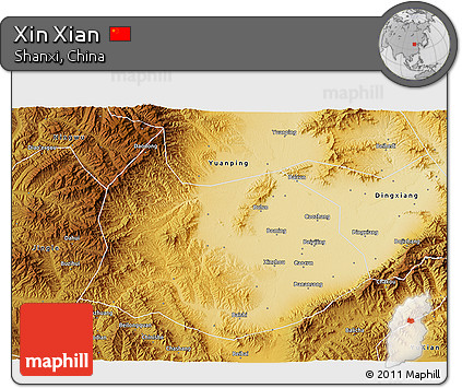 Physical 3D Map of Xin Xian