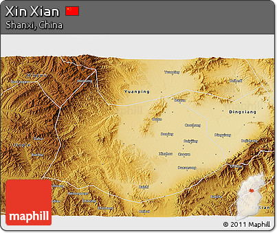 Physical 3D Map of Xin Xian