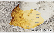 Physical 3D Map of Xin Xian, lighten, semi-desaturated