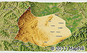 Physical 3D Map of Xin Xian, satellite outside