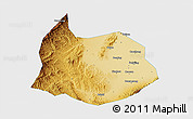 Physical 3D Map of Xin Xian, single color outside