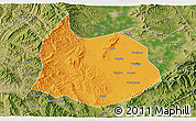 Political 3D Map of Xin Xian, satellite outside