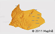 Political 3D Map of Xin Xian, single color outside