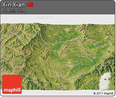 Satellite 3D Map of Xin Xian