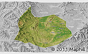 Satellite 3D Map of Xin Xian, lighten, desaturated