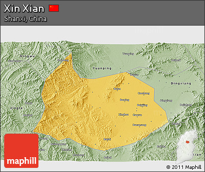 Savanna Style 3D Map of Xin Xian