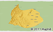 Savanna Style 3D Map of Xin Xian, single color outside