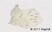 Shaded Relief 3D Map of Xin Xian, cropped outside