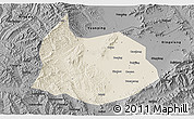 Shaded Relief 3D Map of Xin Xian, darken, desaturated