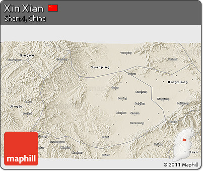 Shaded Relief 3D Map of Xin Xian