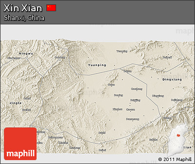 Shaded Relief 3D Map of Xin Xian