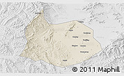 Shaded Relief 3D Map of Xin Xian, lighten, desaturated