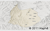 Shaded Relief 3D Map of Xin Xian, lighten, semi-desaturated