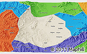 Shaded Relief 3D Map of Xin Xian, political outside