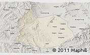 Shaded Relief 3D Map of Xin Xian, semi-desaturated