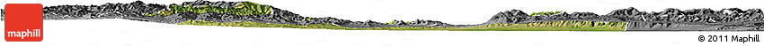 Satellite Horizon Map of Xin Xian, desaturated