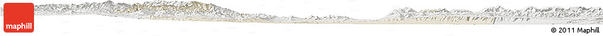 Shaded Relief Horizon Map of Xin Xian, lighten, semi-desaturated Shaded Relief Horizon Map of Xin Xian, lighten, semi-desaturated