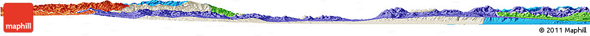 Shaded Relief Horizon Map of Xin Xian, political outside