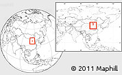 Blank Location Map of Xin Xian, within the entire country
