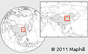 Blank Location Map of Xin Xian, highlighted country, within the entire country