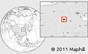 Blank Location Map of Xin Xian, highlighted country
