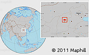 Gray Location Map of Xin Xian